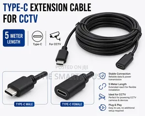 5m Type-c Extension Cable For Solar Security Cameras