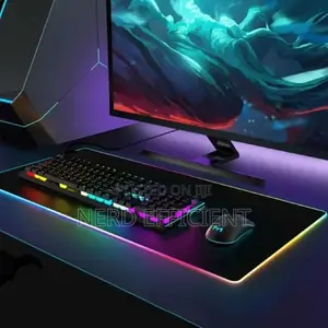 Large Led Mousepad With Wireless Charging Ports And