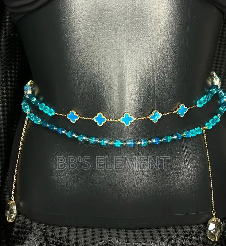 Royal Blue and White Beads