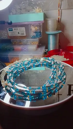 Royal Blue and White Beads