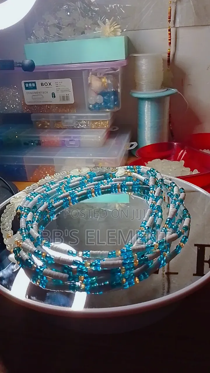 Royal Blue and White Beads