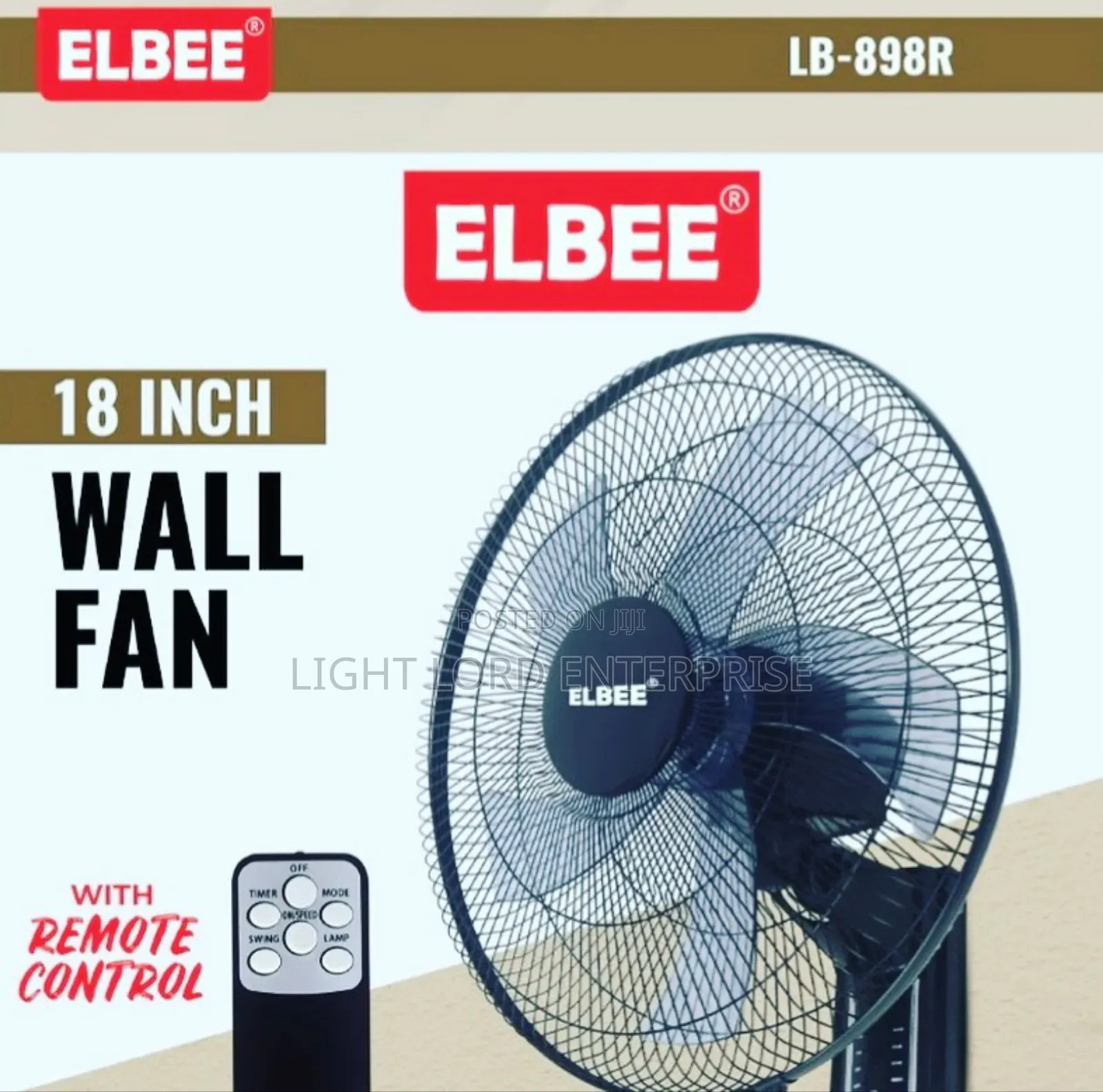 18inch Ellbee Wall Fan With Remote Control
