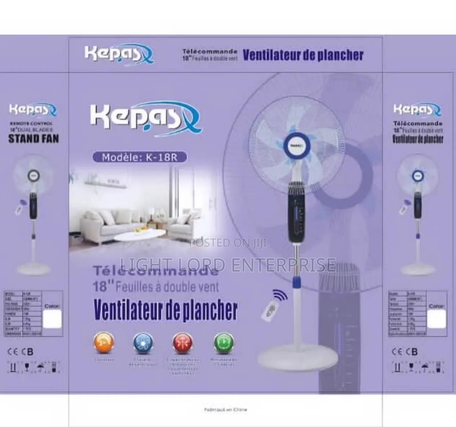 Standing Kepas Fan With Remote 18"