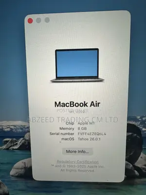 Laptop Apple MacBook Air 2020 M1 8GB Intel Core i5 SSD 256GB