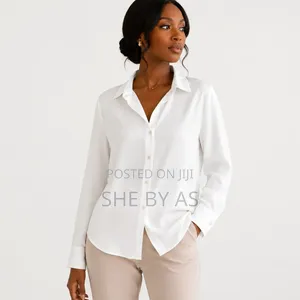 She by as Women’S Embroidered Buttoned Shirt - Formal Office Wear