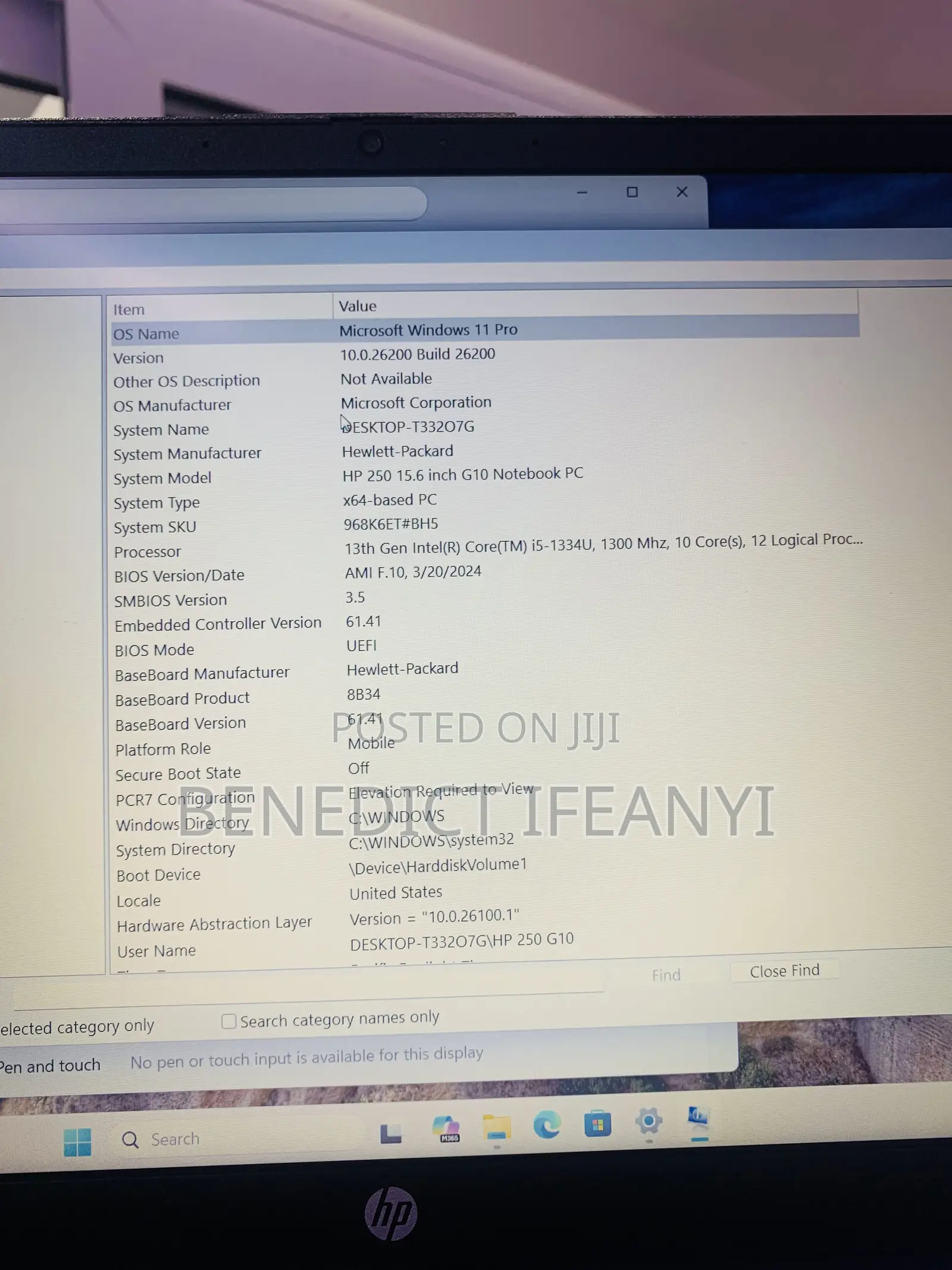 Laptop HP 250 G10 8GB Intel Core i5 SSD 512GB