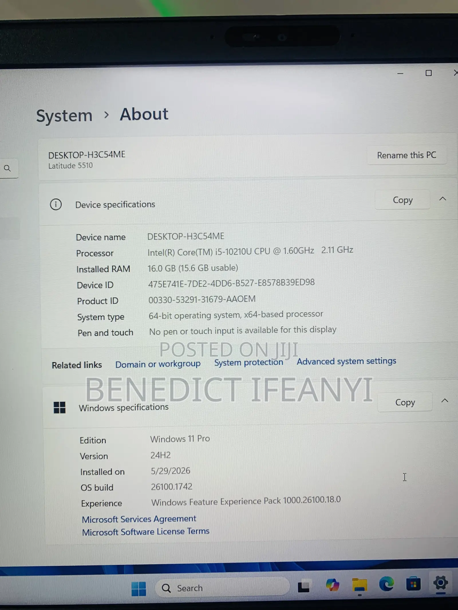 Laptop Dell Latitude 5510 16GB Intel Core i5 SSD 256GB