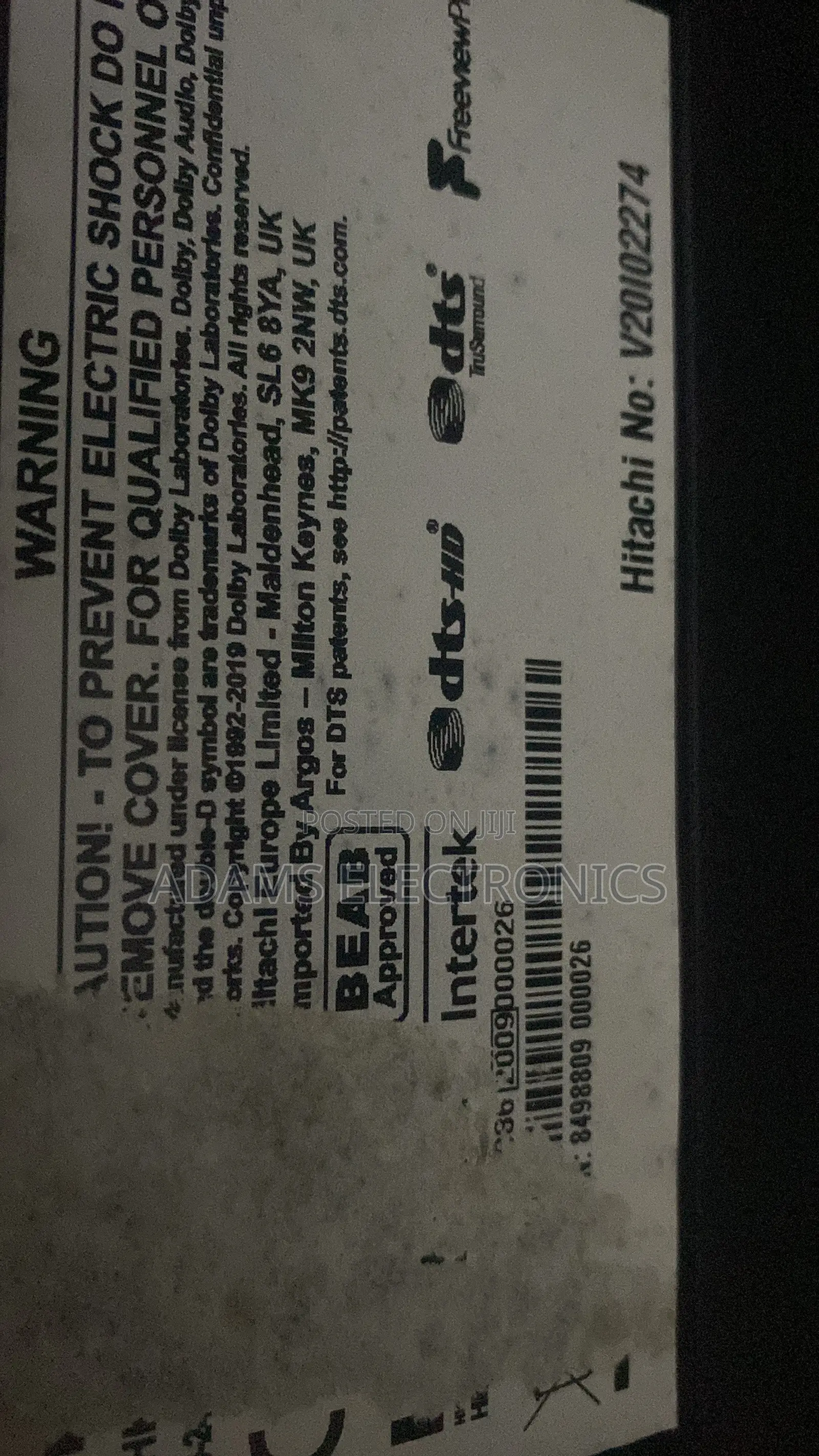 A 60 Inches Hitachi Full Smart Tv for Sale