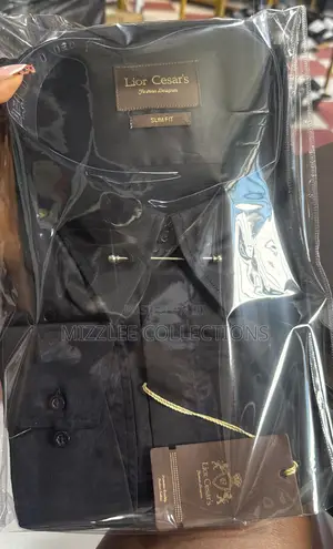 Luxury Black Men Lior Cesar’S Pin Collar Shirt M-3xl