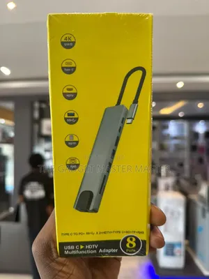 Usb C to HDTV Multifunction 8 Port Dongle Adapter