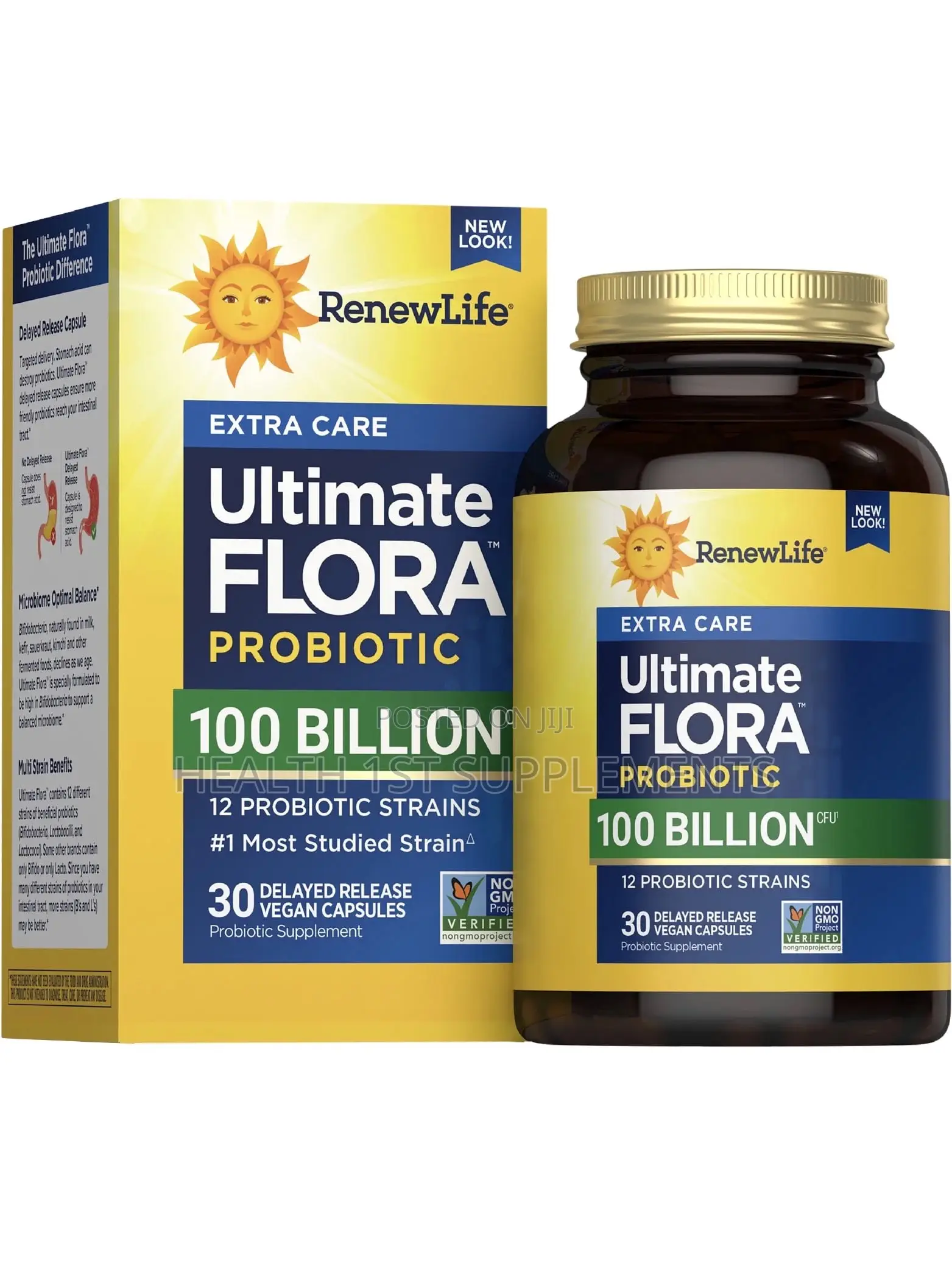 Renew Life Probiotic, 100 Billion Cfus, 12 Strains, 30 Veg Dr Capsules
