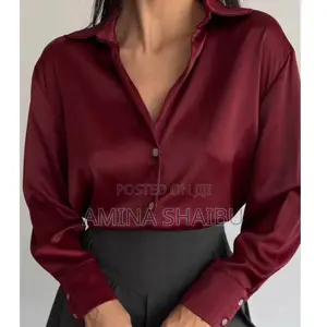 She by as - Women’S Classic Buttoned Shirts (White, Burgundy, Beige)