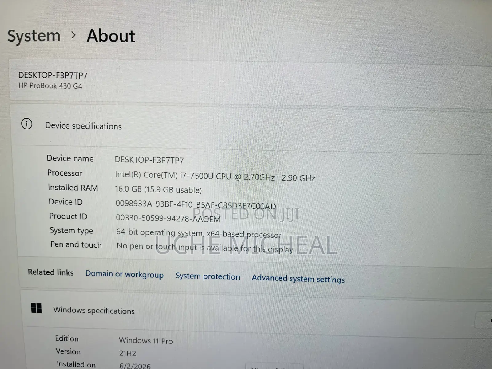 Laptop HP ProBook 430 G4 16GB Intel Core i7 SSD 512GB