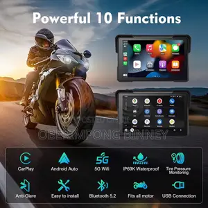 7 Inches Motorcycle Carplay and Navigation Display With Dual Cameras