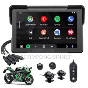 Motorcycle Carplay 7 Inches With Dual Cameras and Navigation