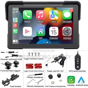 Motorcycle Carplay 7 Inches With Dual Cameras and Navigation