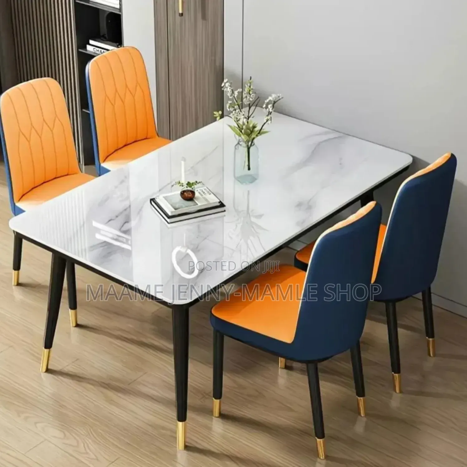 Chalk Vitreous Dinning Table Set