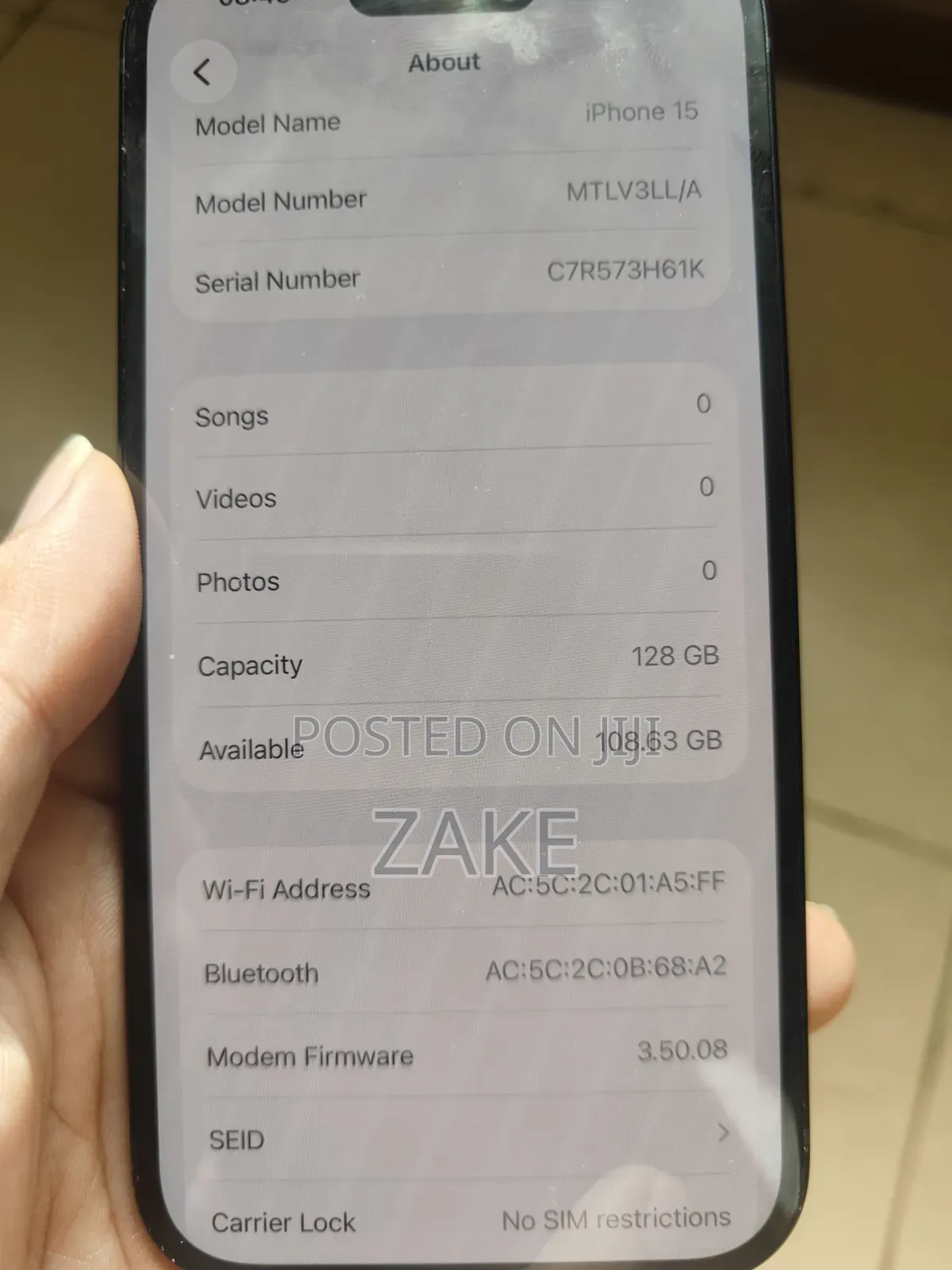 Apple iPhone 15 128 GB Black