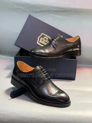Executive Wingtip Leather Oxford - Black