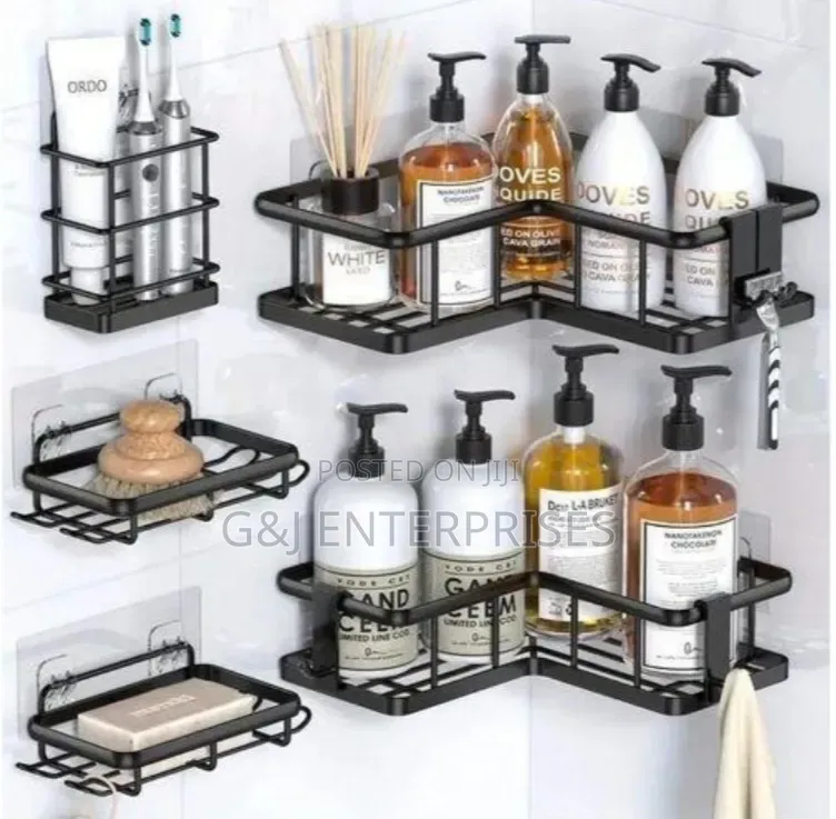 5pcs Corner Shower Caddy Shelfs Set