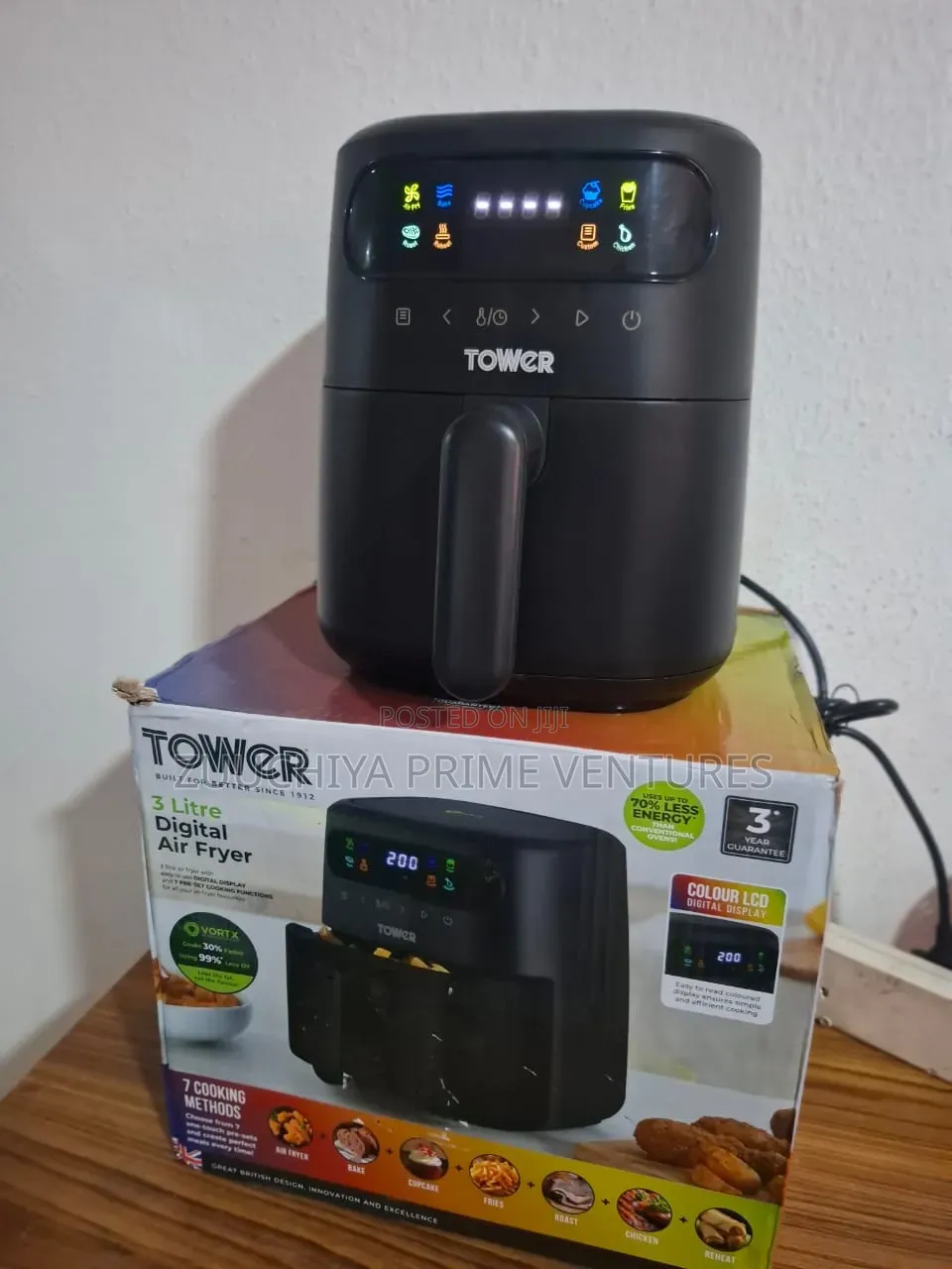3.L Tower Colour LCD Digital Air Fryer Uk 