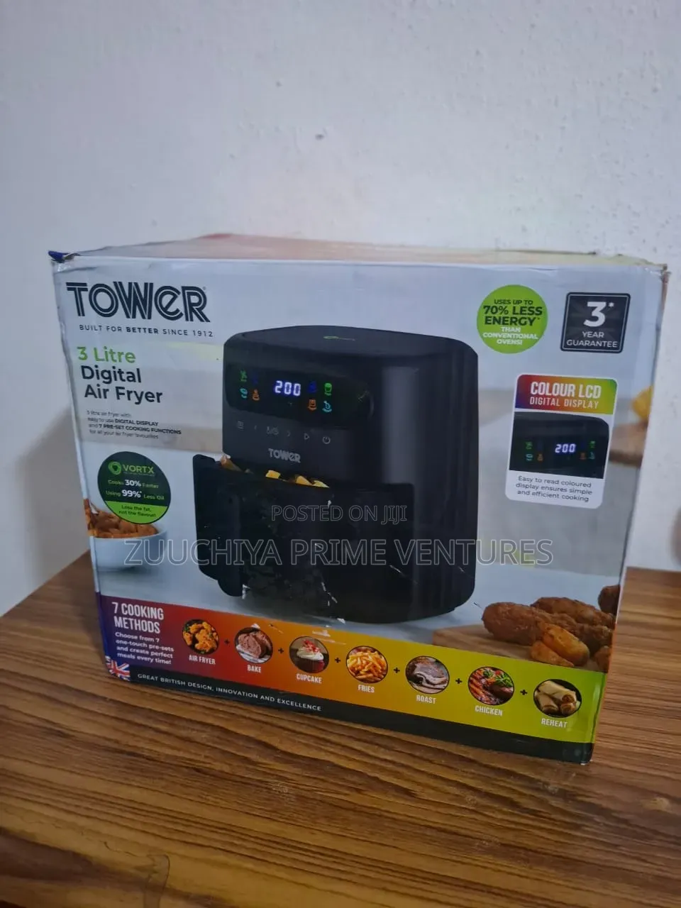 3.L Tower Colour LCD Digital Air Fryer Uk 