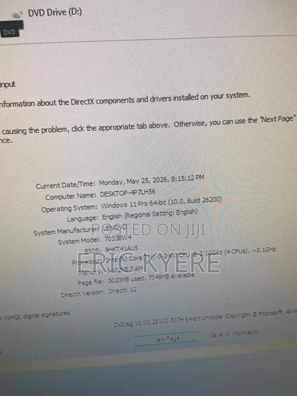 Desktop Computer Lenovo 8GB Nvidia HDD 1T