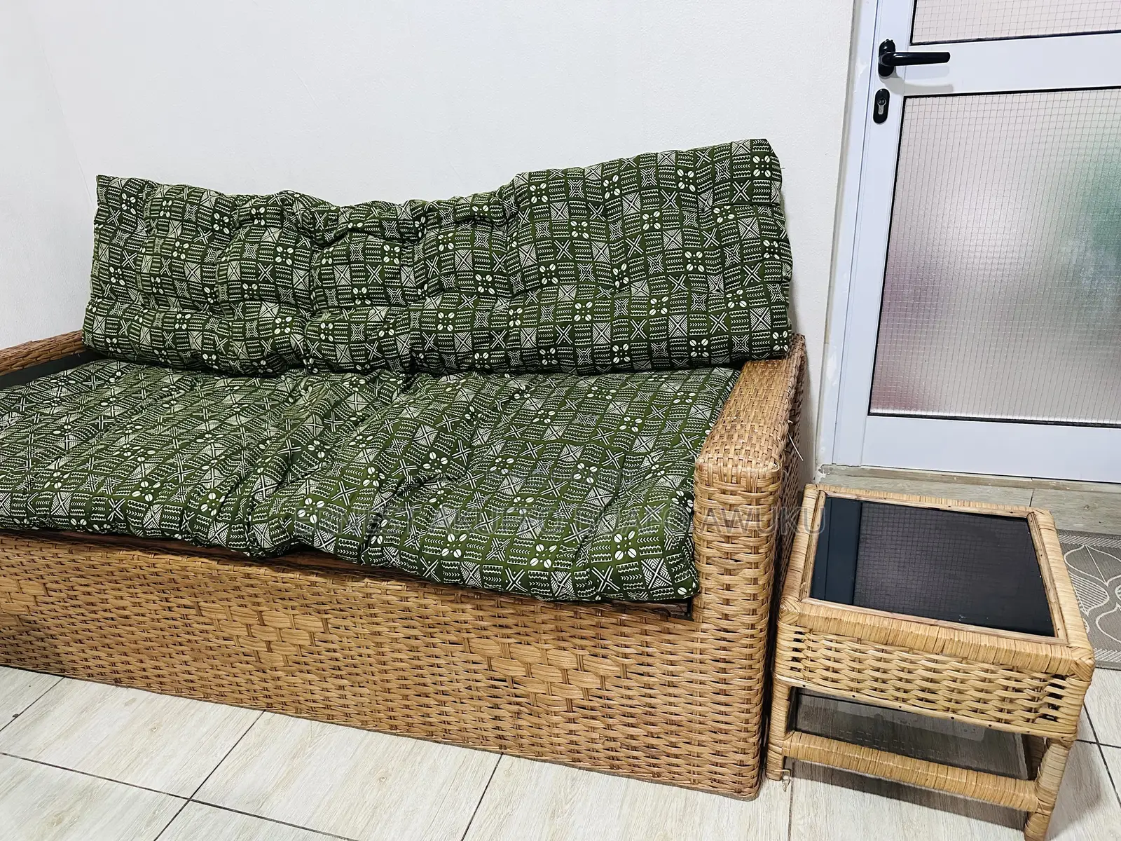 Sofa and Small Glass Table