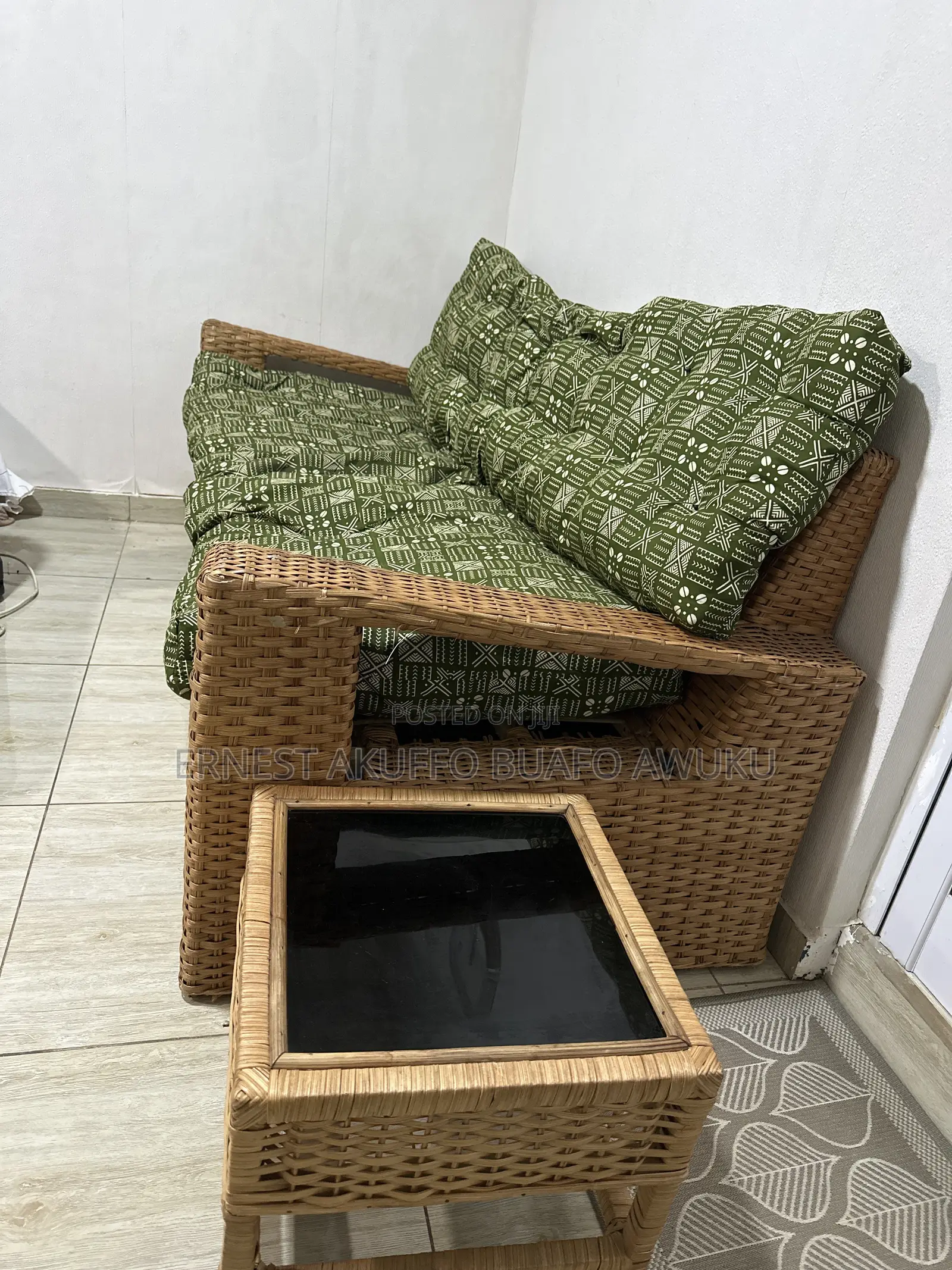 Sofa and Small Glass Table