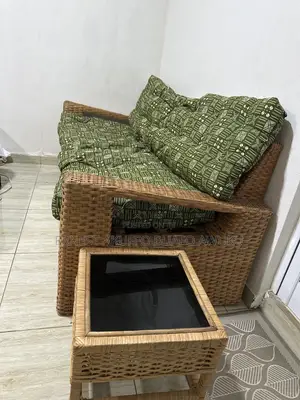 Sofa and Small Glass Table