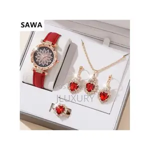 Sawa Fashion Elegant Ladies Quartz Watch Necklace Earrings