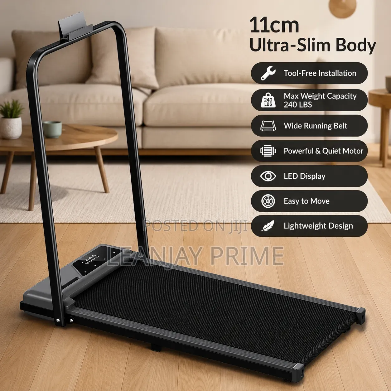 Foldable Slim Treadmill – Home Fitness Machine
