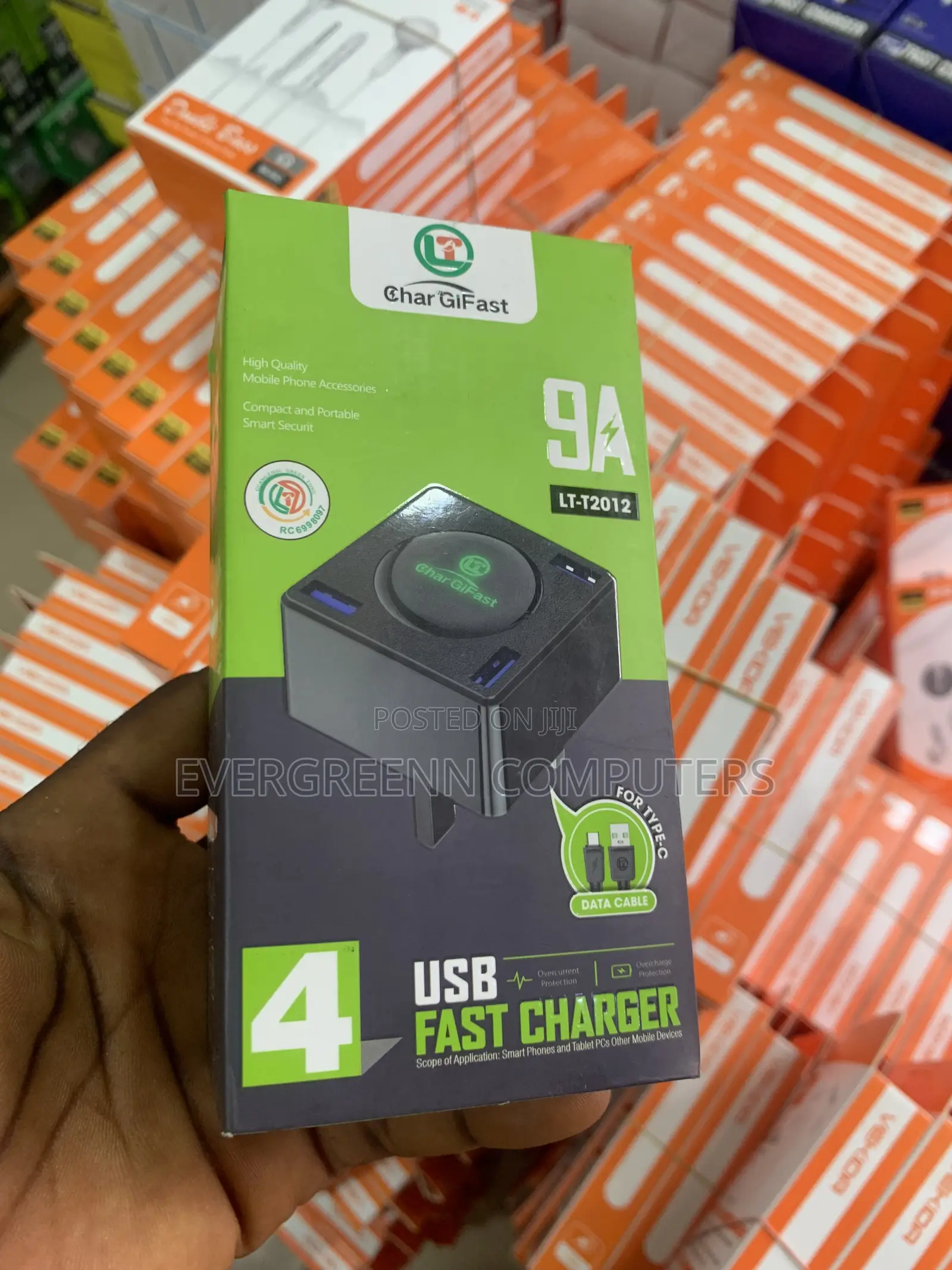 • Chargifast 9a Super Fast Charger (4 Usb Ports) With Type-C Cable