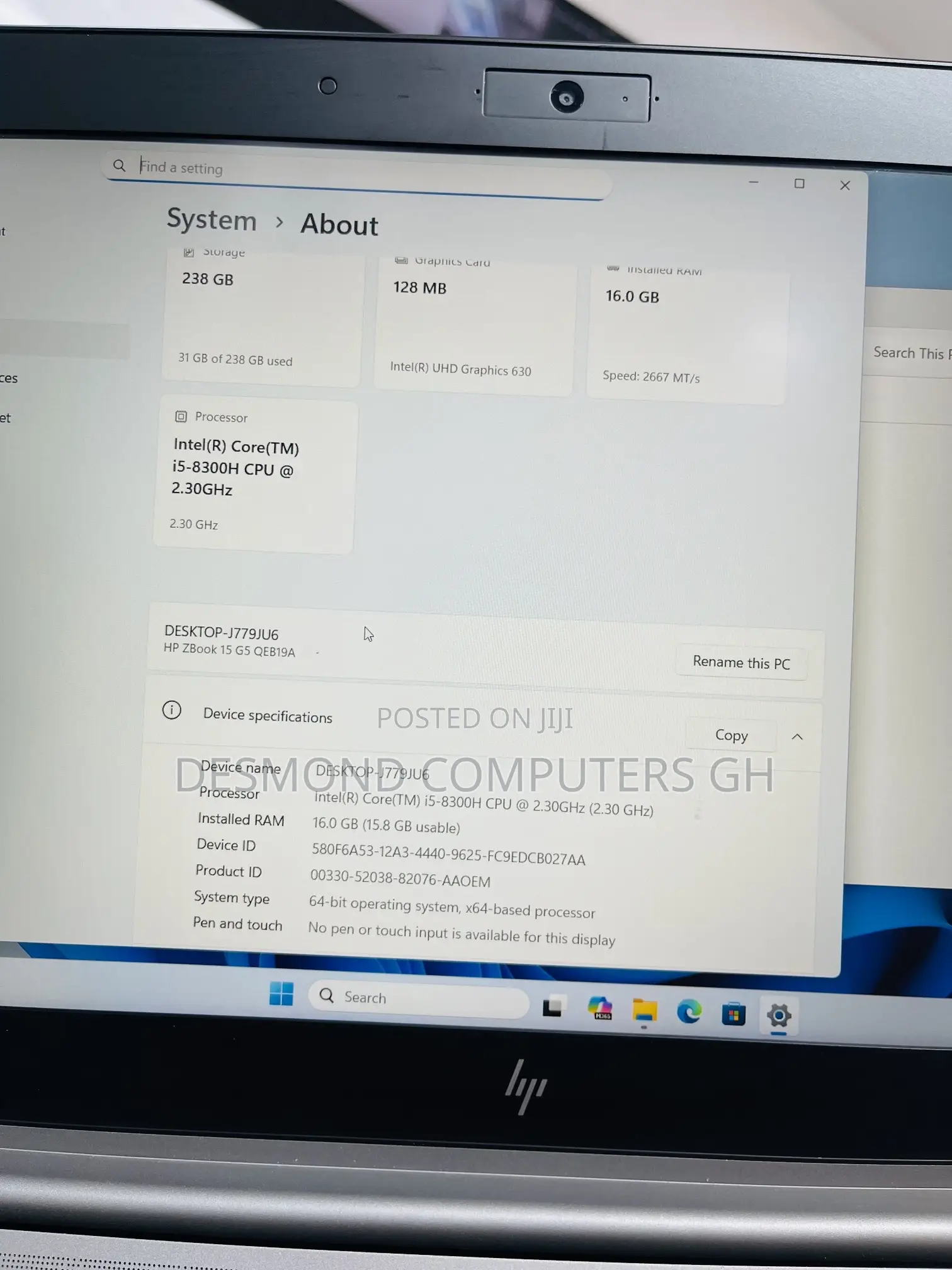 Laptop HP ZBook 15 G5 16GB Intel Core i5 SSD 256GB