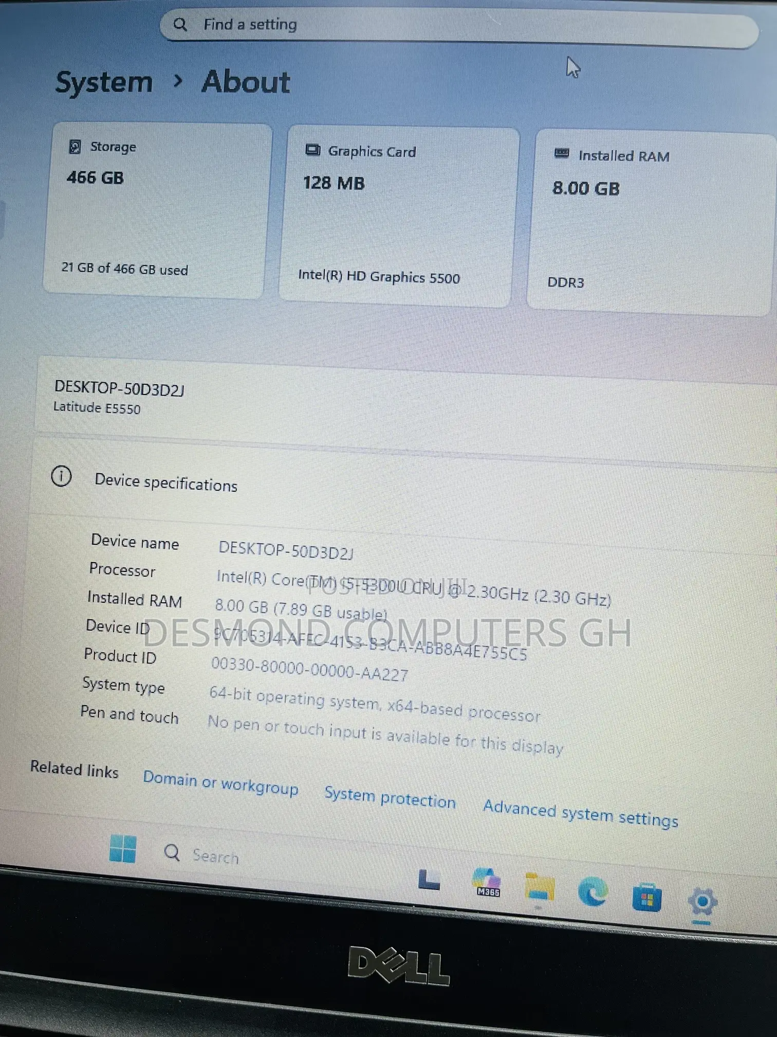 Laptop Dell Latitude E5550 8GB Intel Core i5 HDD 500GB