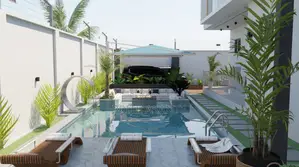 3d Architecture Luxury Five Bedrooms on 80ftx80ft
