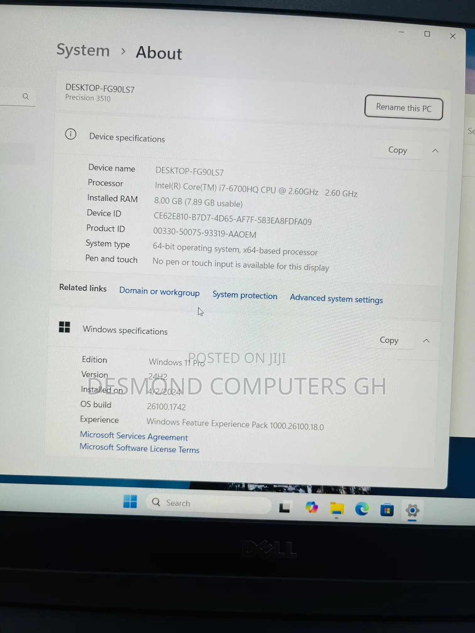 Laptop Dell Precision 3510 8GB Intel Core i7 SSD 128GB
