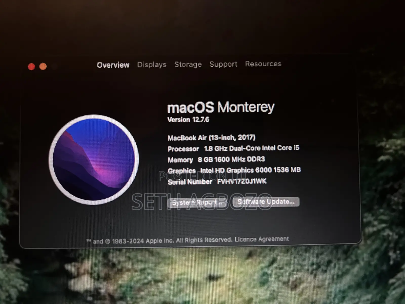 Laptop Apple MacBook Air 8GB Intel Core i5 SSD 128GB