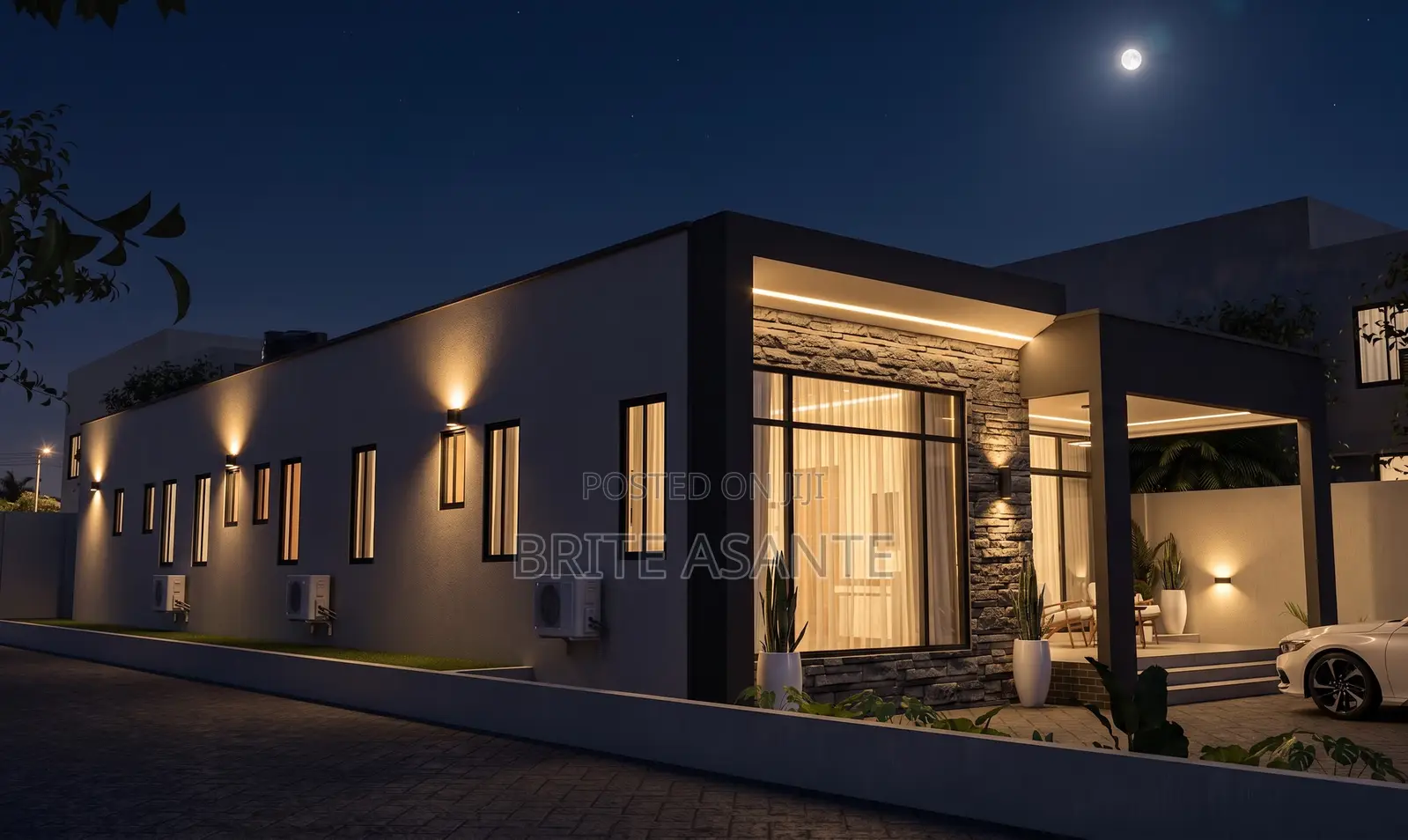 3d Four Bedrooms and Archtecture Plan 40ftx100ft