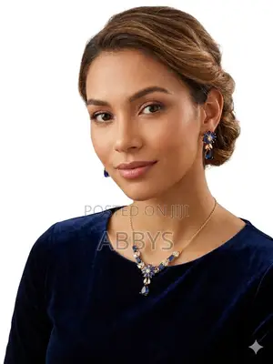 Royal Blue Floral Jewelry Set