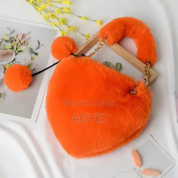 Luxury Faux Heart Shaped Bag- Orange