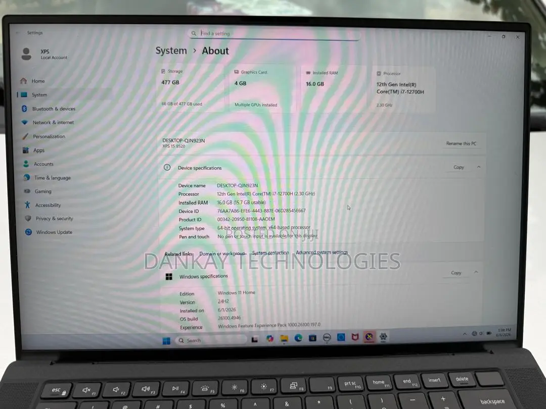 Laptop Dell XPS 15 16GB Intel Core i7 SSD 512GB