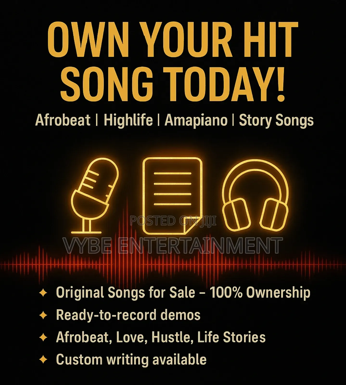 Original Afrobeat Highlife Songs for Sale – Own 100% Rights