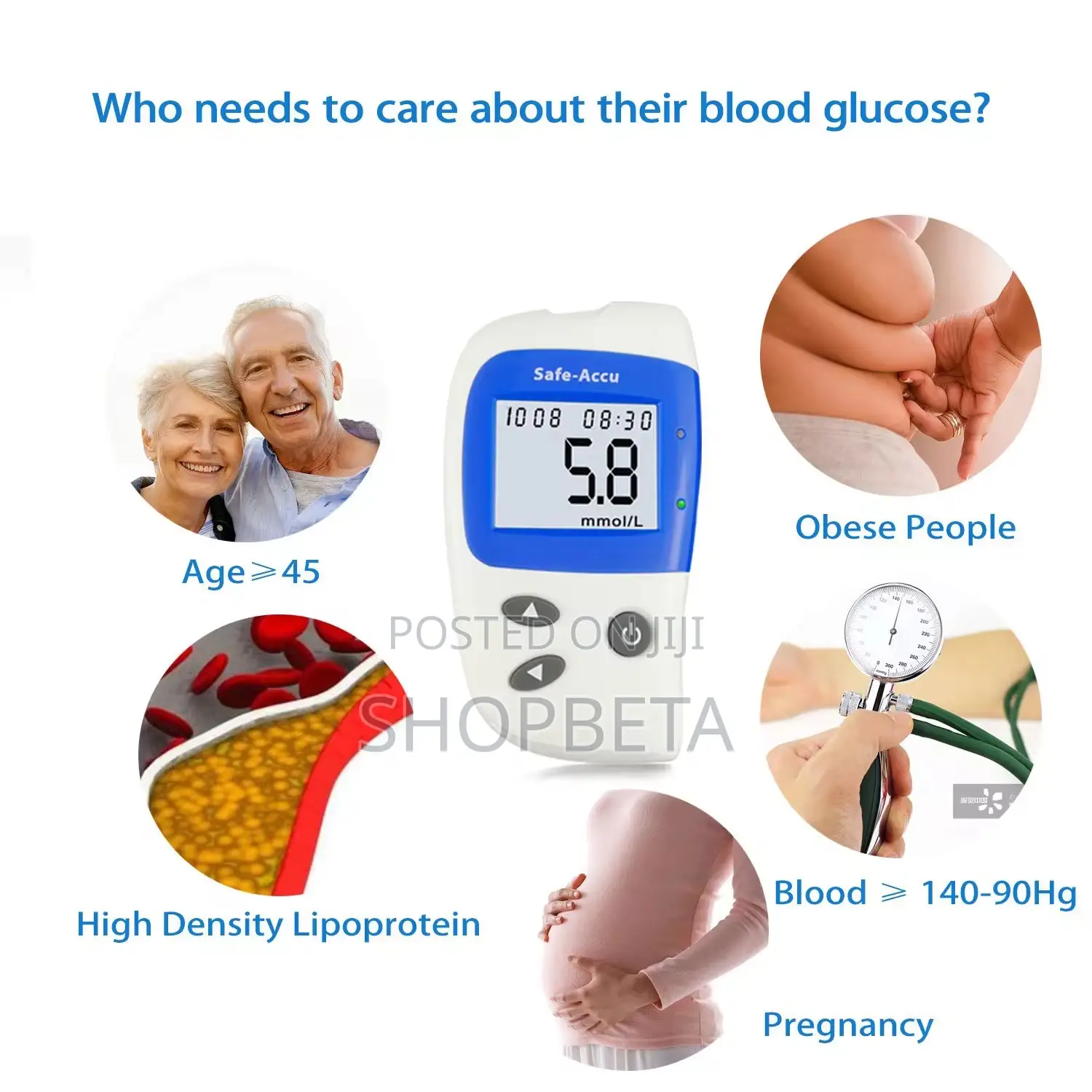 Blood Sugar Monitor Glucometer + 50 Test Strips | Fast Results at Home
