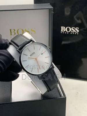 Boss Leather Watch for Men – Classic Everyday Wristwatch