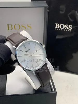 Boss Leather Watch for Men – Classic Everyday Wristwatch