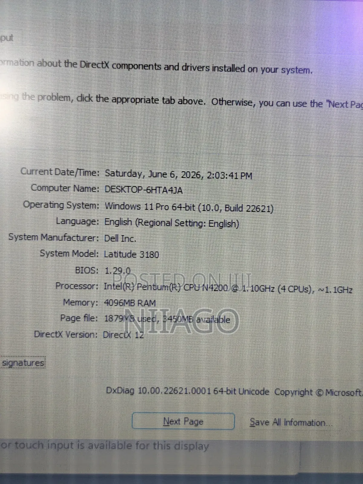 Laptop Dell Latitude 11 3180 4GB Intel SSD 128GB