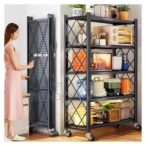 Metallic 5-Tier Multifunctional Kitchen Rack
