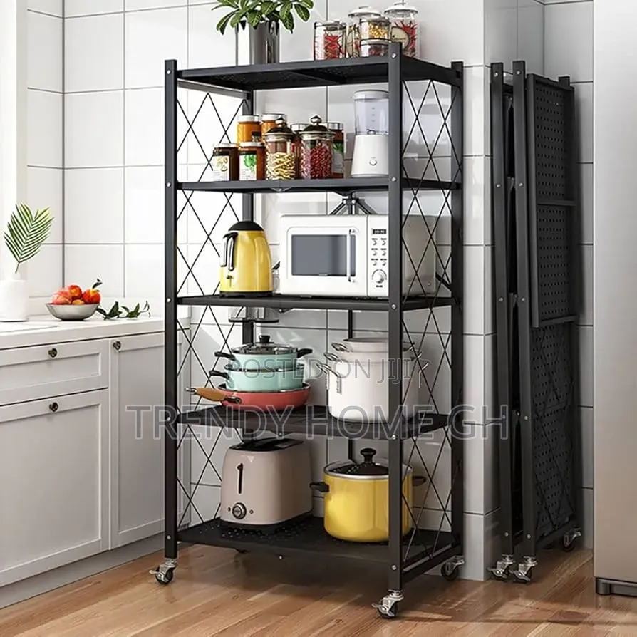 Metallic 5-Tier Multifunctional Kitchen Rack