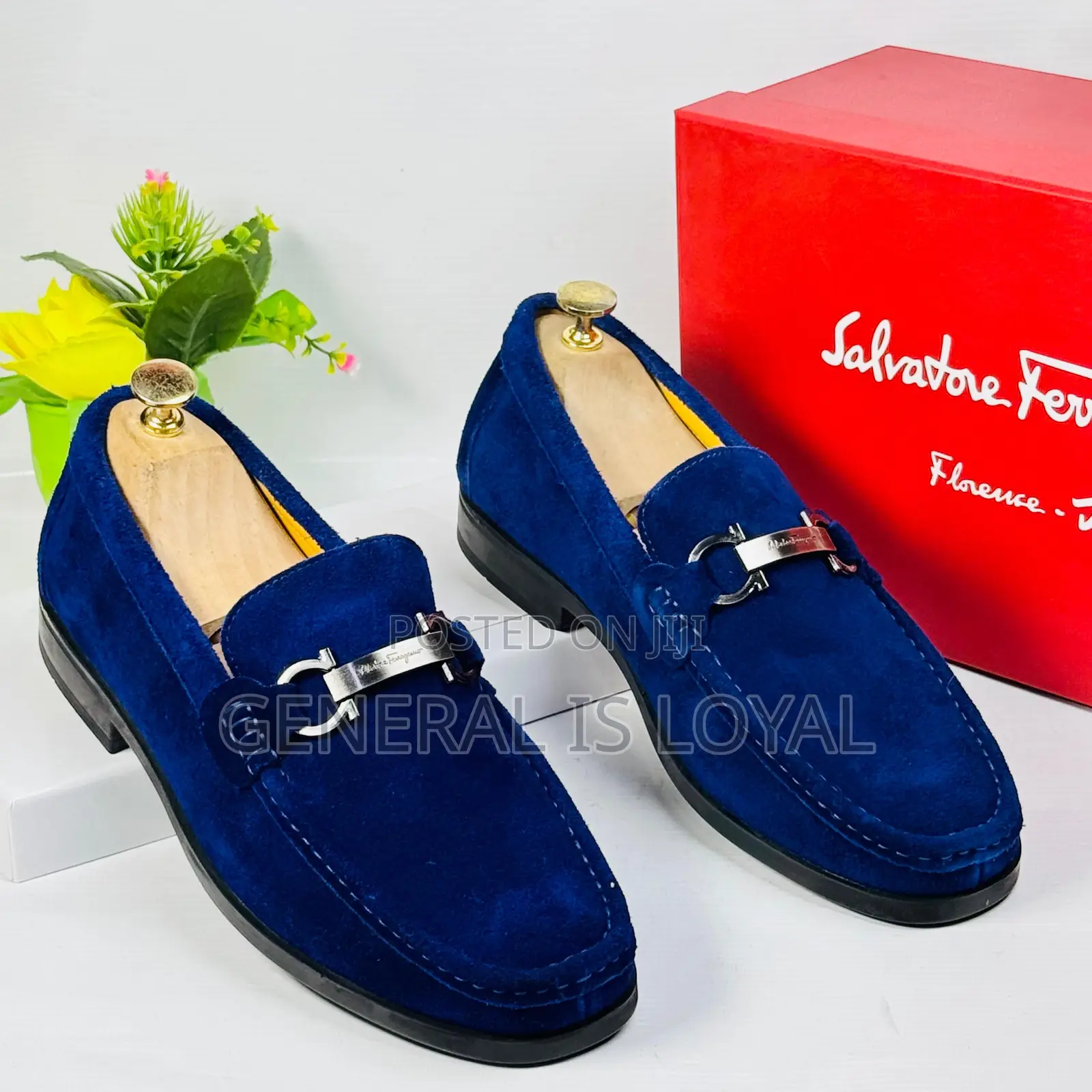 Salvatore Ferragamo Suede Blue Men’S Loafers